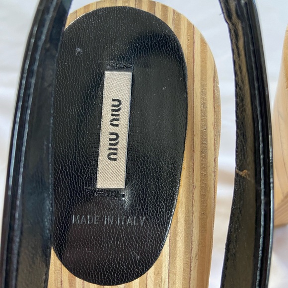 Miu Miu Patent Leather Wood Heels - Picture 8 of 14
